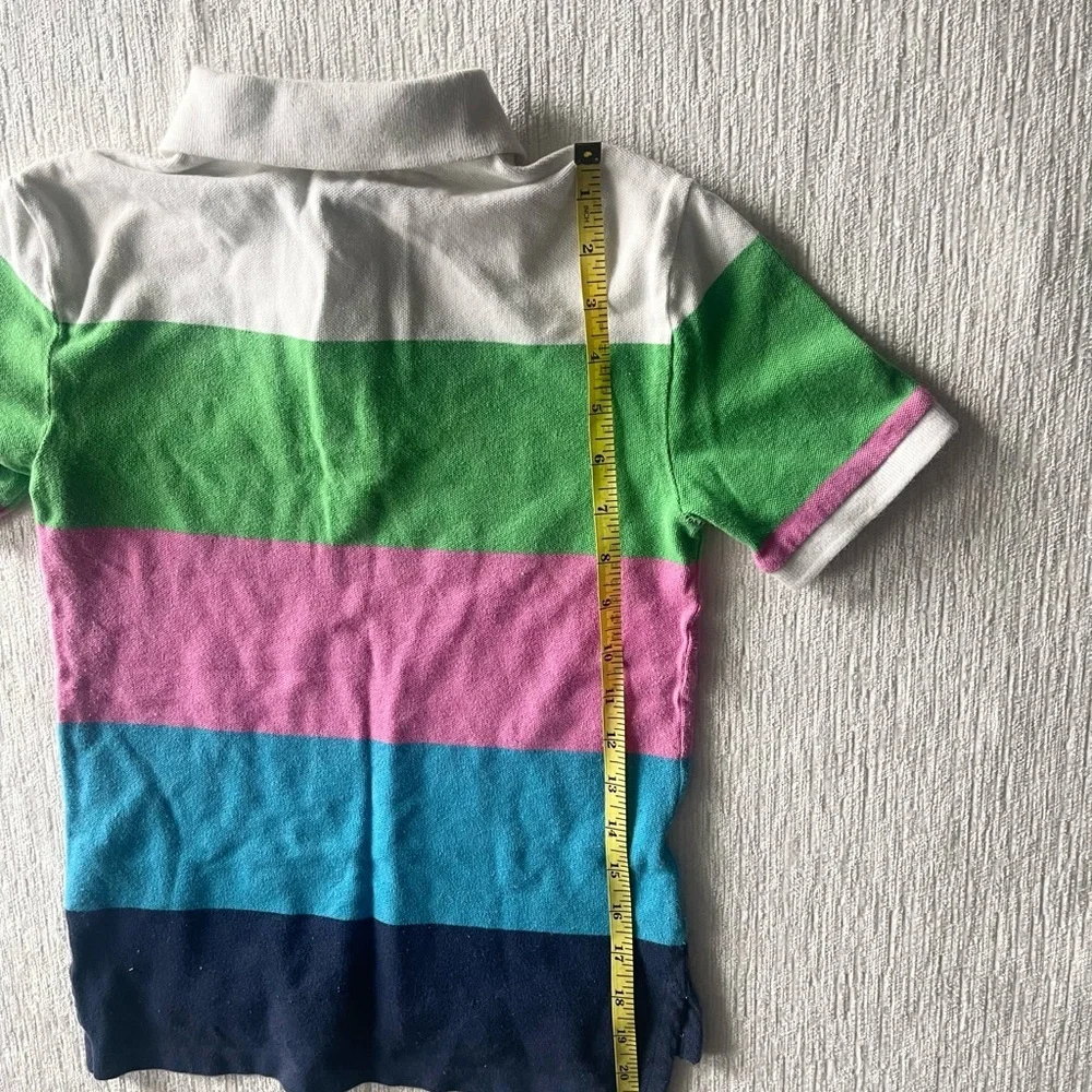 Ralph Lauren Boys' White/Green/Pink/Blue/Navy Stripe Polo